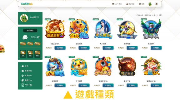 選擇想玩的遊戲種類